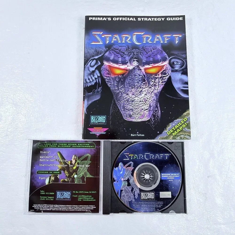StarCraft Battle Chest PC Big Box Vintage Game With Expansion Brood War Manuals